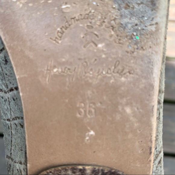 Henry Beguelin Designer Peep Toe Leather Kitten Heel | Size 6 - Picture 6 of 11